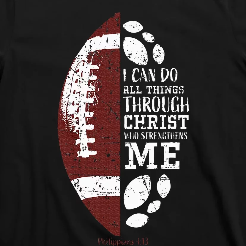 Christian Football Gifts Religious Verse T-Shirt