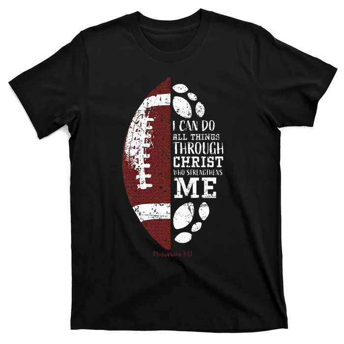 Christian Football Gifts Religious Verse T-Shirt