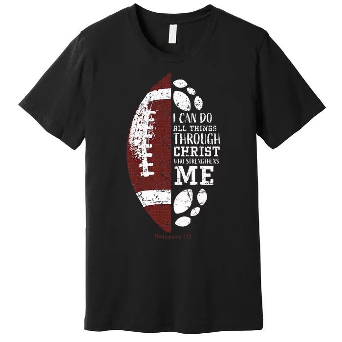 Christian Football Gifts Religious Verse Premium T-Shirt