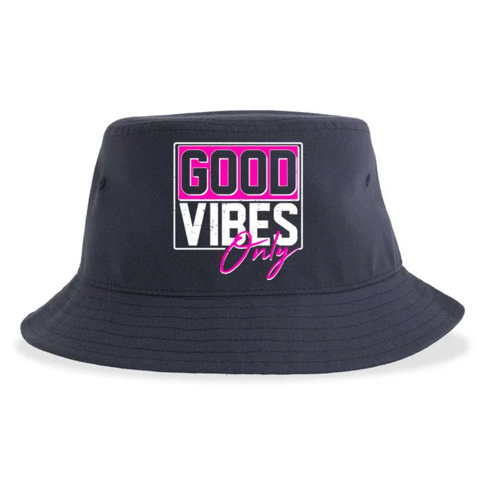 Cool Funny Good Vibes Only Sustainable Bucket Hat