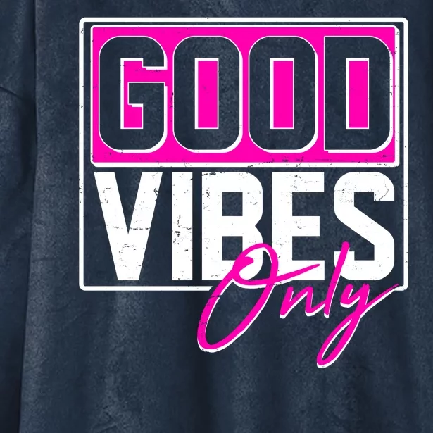 Cool Funny Good Vibes Only Hooded Wearable Blanket