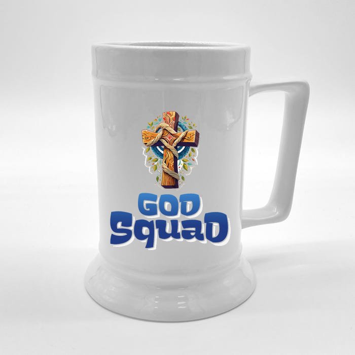 Christian Faith God Squad Salvation Power Of The Cross Front & Back Beer Stein