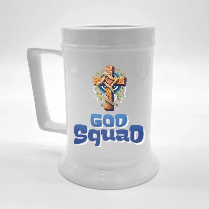 Christian Faith God Squad Salvation Power Of The Cross Front & Back Beer Stein