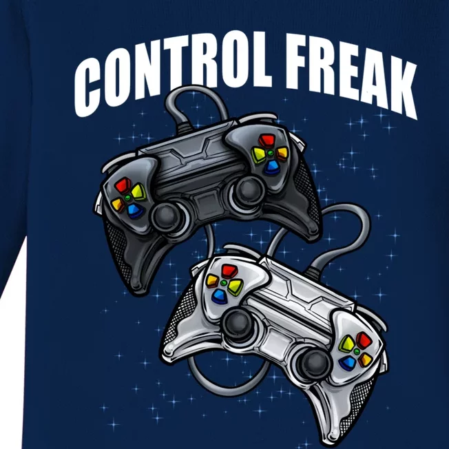 Control Freak Gamer Funny Video Game Online Gaming Gift Baby Long Sleeve Bodysuit