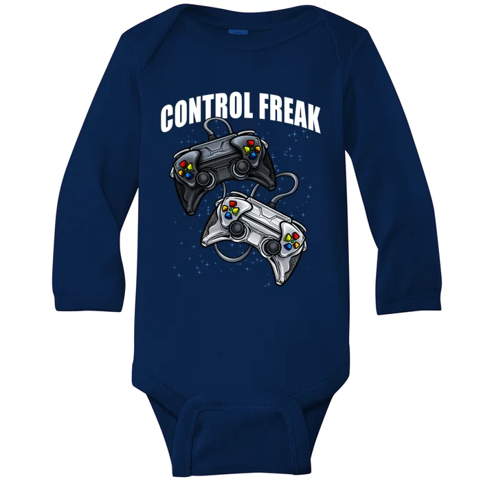 Control Freak Gamer Funny Video Game Online Gaming Gift Baby Long Sleeve Bodysuit