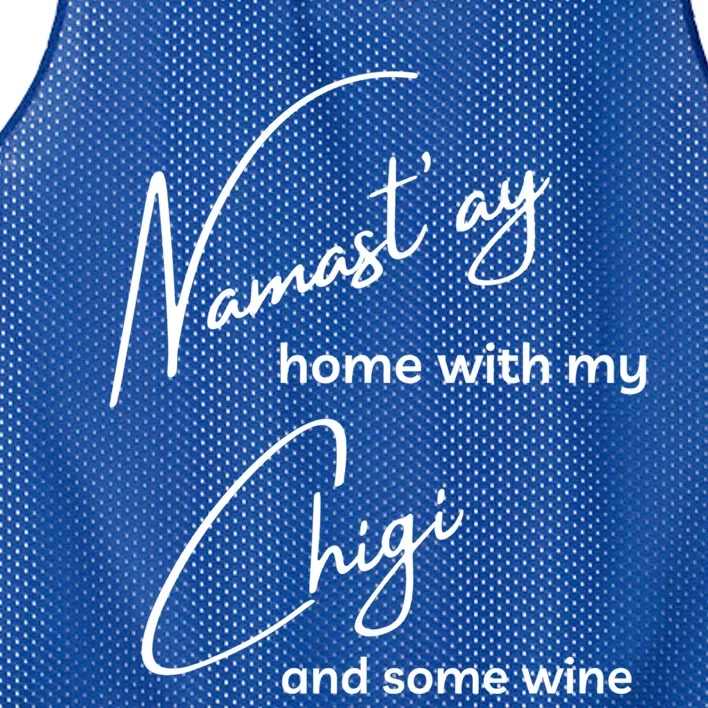 Chigi Funny Gift Funny Namastay For Yoga And Dog Lovers Gift Mesh Reversible Basketball Jersey Tank