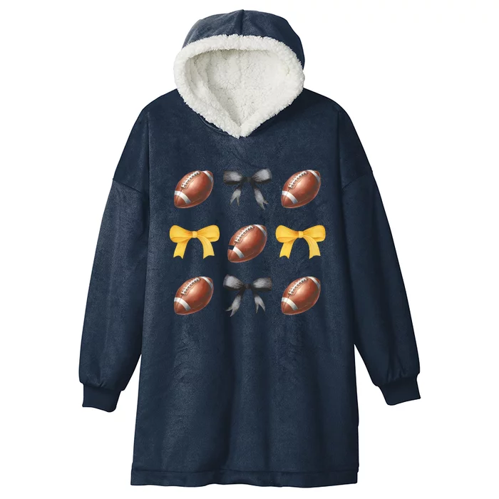 Coquette Football Game Day Game Lover Hooded Wearable Blanket