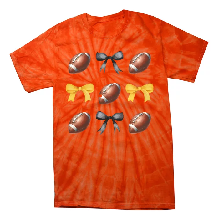 Coquette Football Game Day Game Lover Tie-Dye T-Shirt