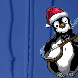 Christmas Funny Gift Animal Music Guitar Banjo Penguin Meaningful Gift Full Zip Hoodie