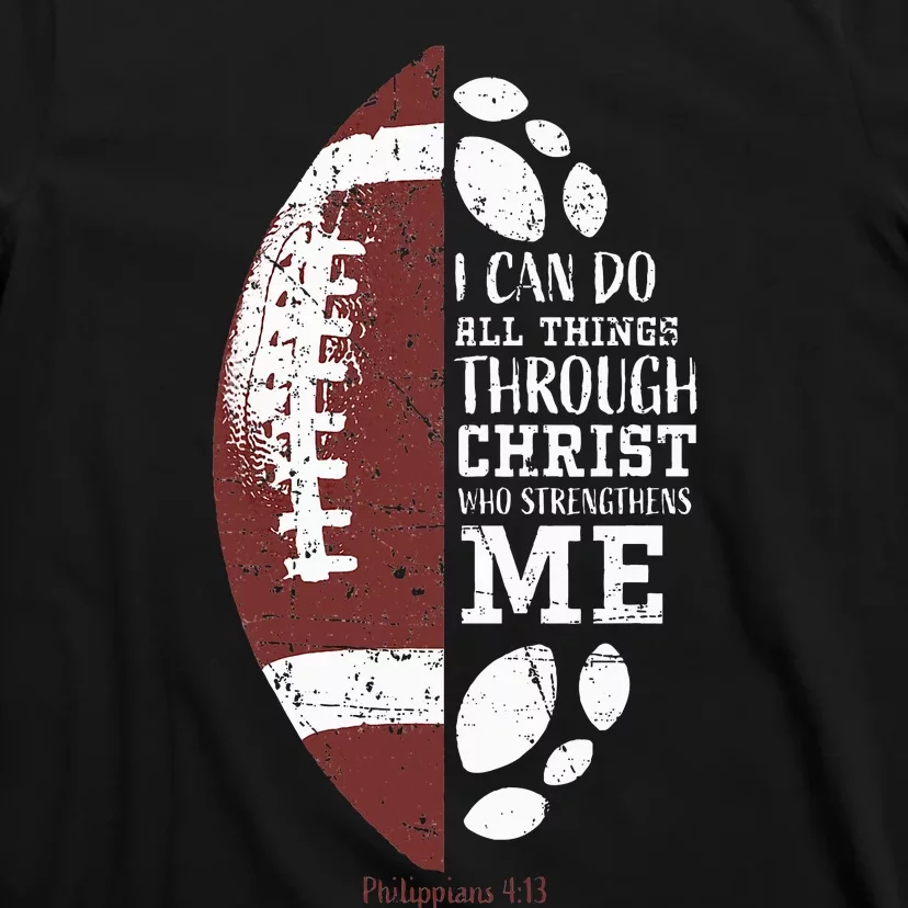 Christian Football Gifts Religious Verse T-Shirt