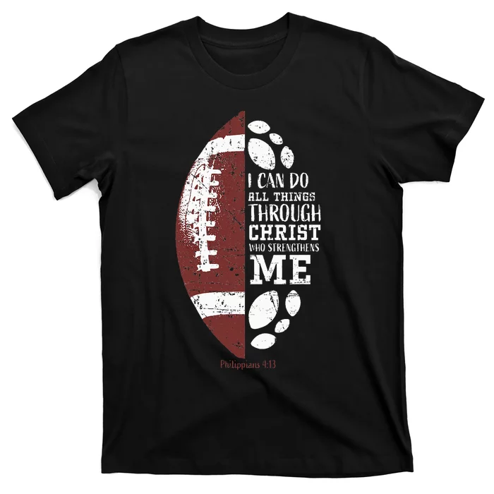 Christian Football Gifts Religious Verse T-Shirt