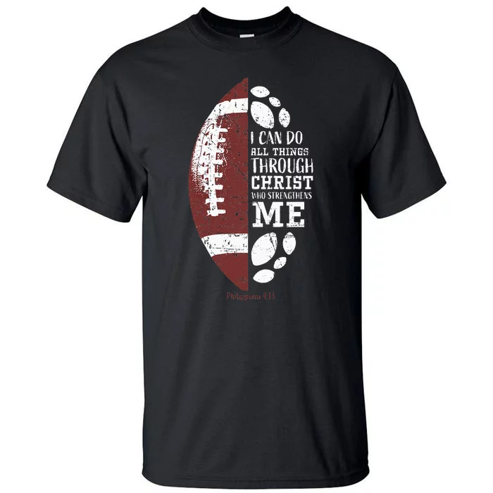 Christian Football Gifts Religious Verse Tall T-Shirt