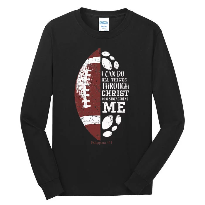 Christian Football Gifts Religious Verse Tall Long Sleeve T-Shirt