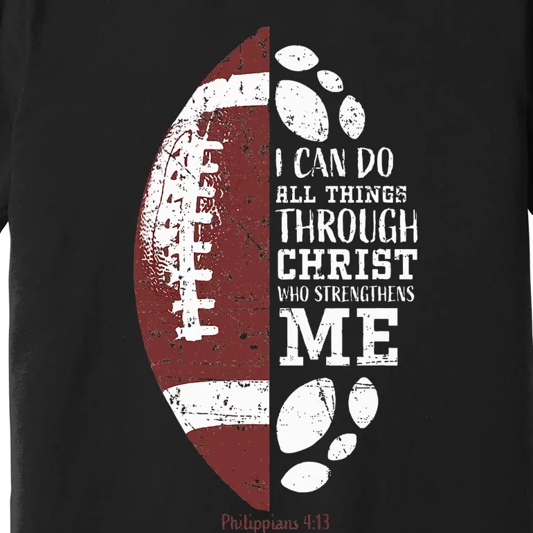 Christian Football Gifts Religious Verse Premium T-Shirt