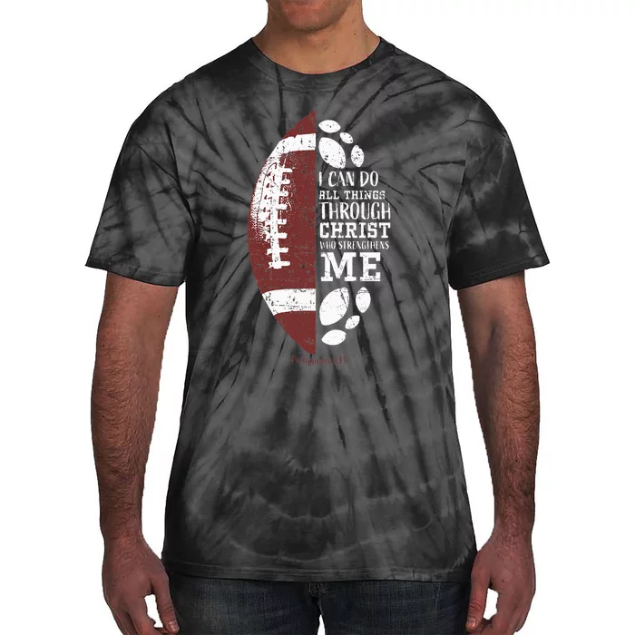 Christian Football Gifts Religious Verse Tie-Dye T-Shirt