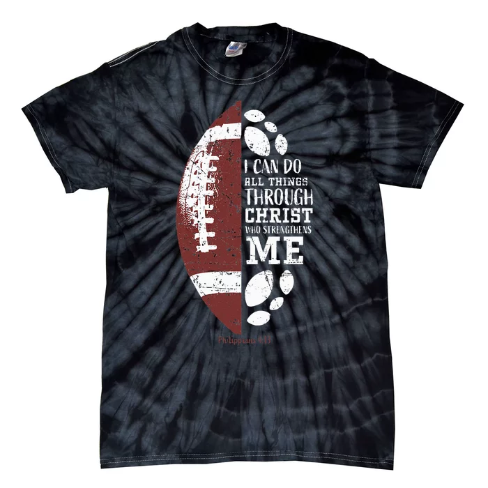 Christian Football Gifts Religious Verse Tie-Dye T-Shirt