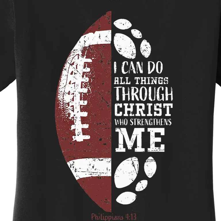 Christian Football Gifts Religious Verse Women's T-Shirt