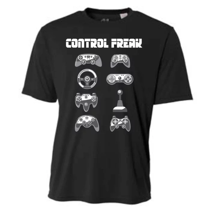 Control Freak Gift Funny Gaming Controller Gamer Video Games Gift Cooling Performance Crew T-Shirt