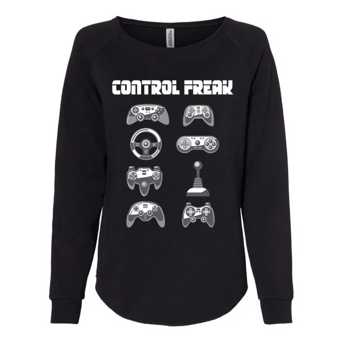 Control Freak Gift Funny Gaming Controller Gamer Video Games Gift Womens California Wash Sweatshirt