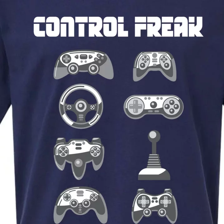 Control Freak Gift Funny Gaming Controller Gamer Video Games Gift Sueded Cloud Jersey T-Shirt