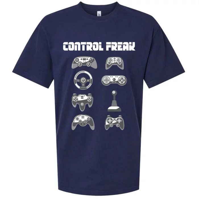 Control Freak Gift Funny Gaming Controller Gamer Video Games Gift Sueded Cloud Jersey T-Shirt