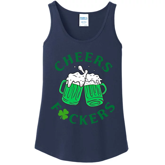 Cheers Fuckers Green Beer Ing St Patricks Day Cool Gift Ladies Essential Tank