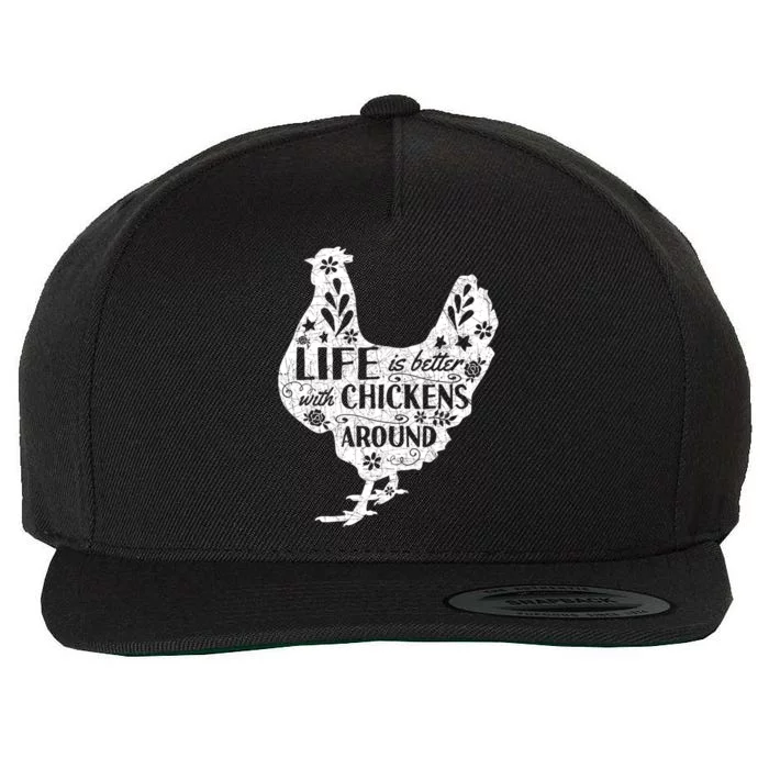 Cute Farmer Gift Idea Vintage Chicken Gift Wool Snapback Cap