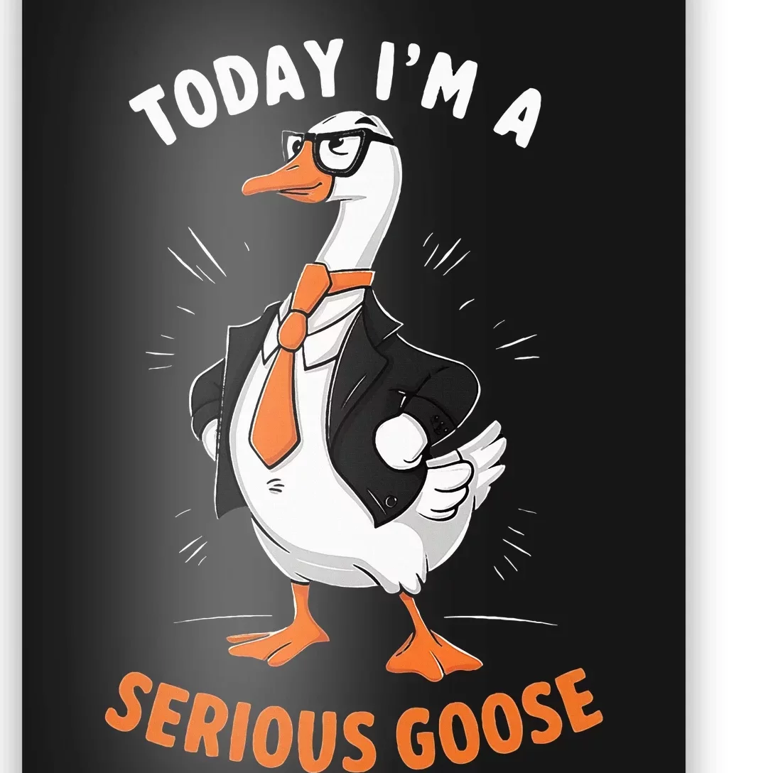 Cute Funny Goose Today IM A Serious Goose Poster