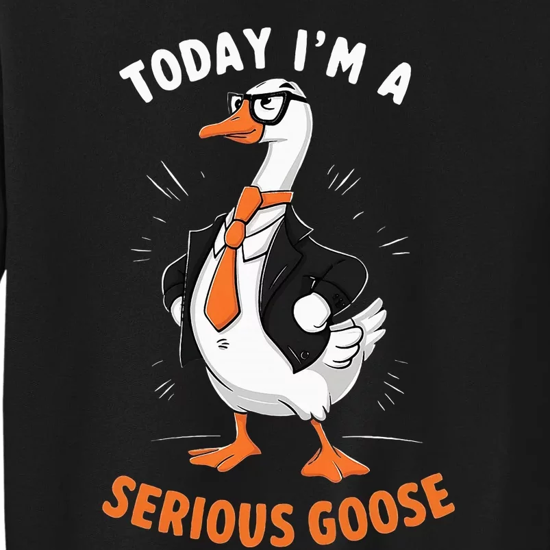 Cute Funny Goose Today IM A Serious Goose Tall Sweatshirt