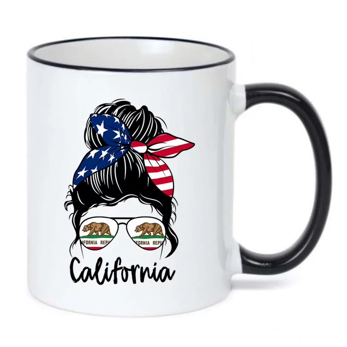 California Flag Girl California Flag State Girlfriend Black Color Changing Mug