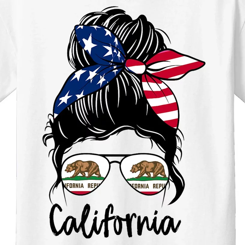 California Flag Girl California Flag State Girlfriend Kids T-Shirt