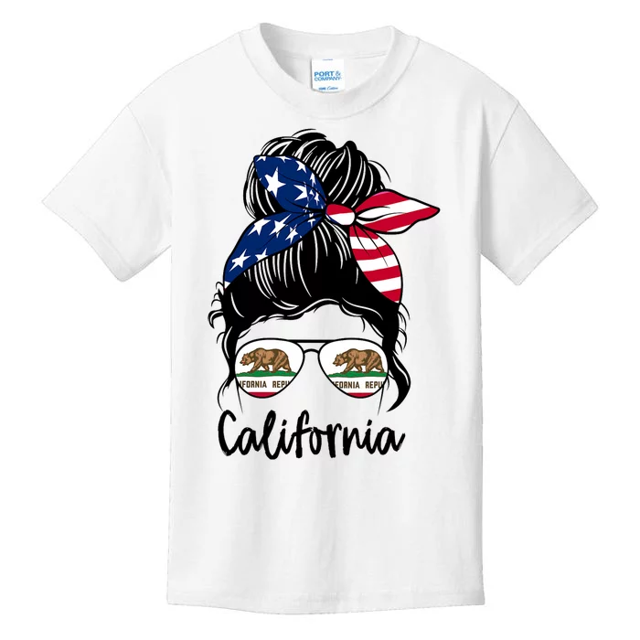 California Flag Girl California Flag State Girlfriend Kids T-Shirt