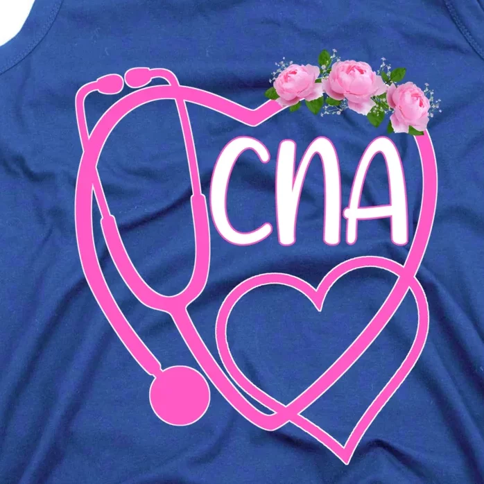 Cute Floral Heart Stethoscope Cna Certified Nurse Assistant Cute Gift Tank Top