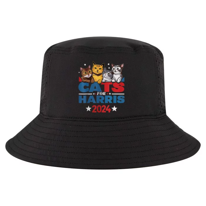 Cats For Harris 2024 Kamala Harris For President 2024 Cool Comfort Performance Bucket Hat