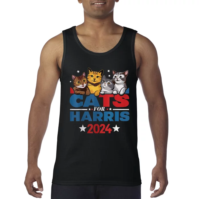 Cats For Harris 2024 Kamala Harris For President 2024 Tank Top