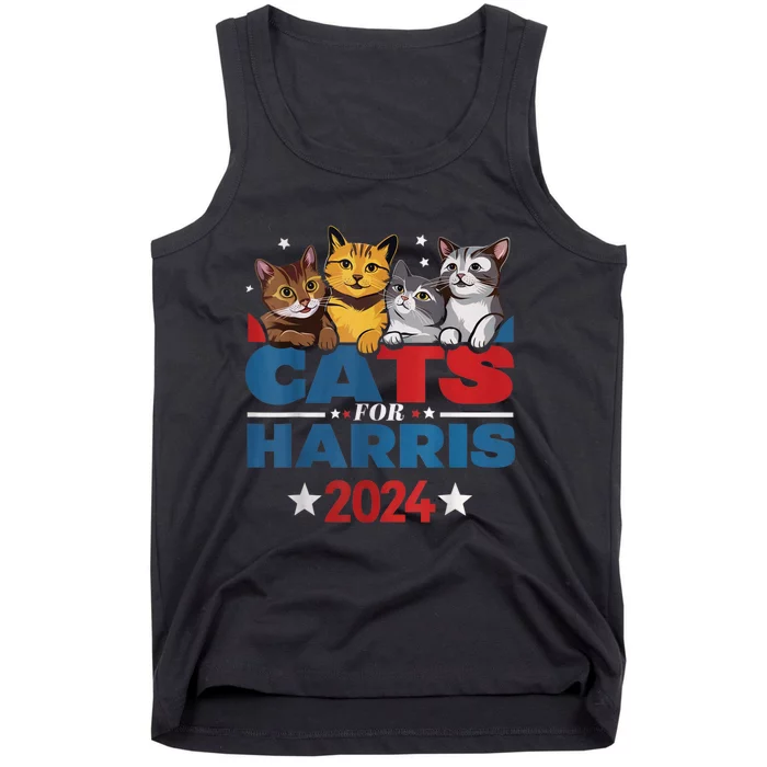 Cats For Harris 2024 Kamala Harris For President 2024 Tank Top