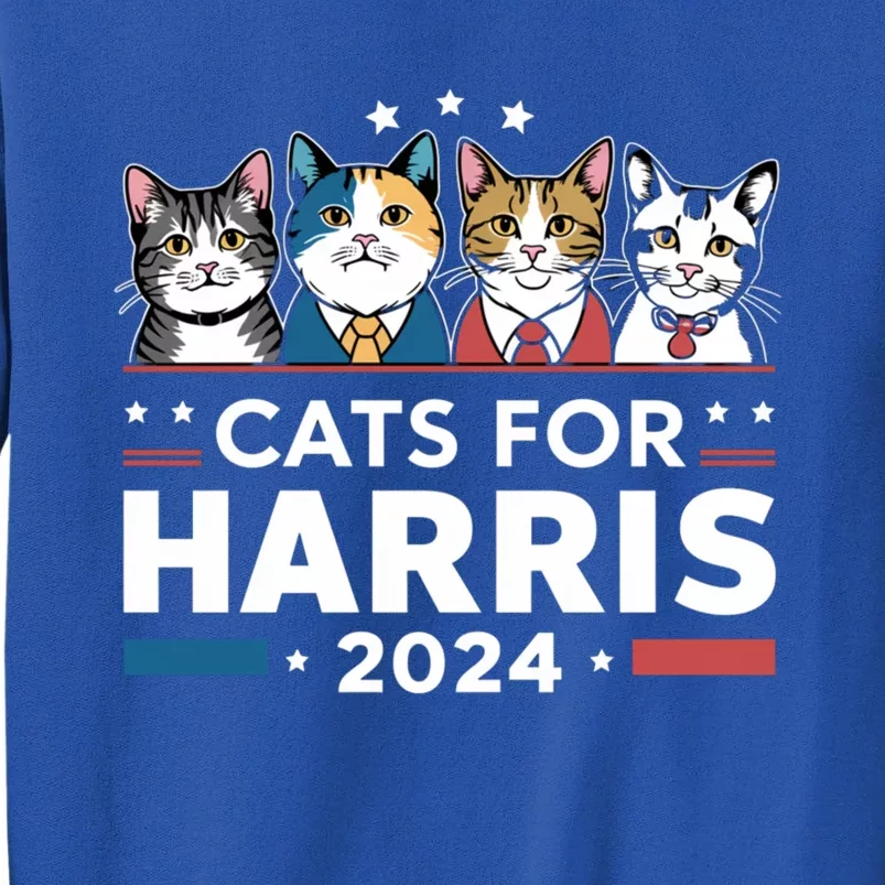 Cats For Harris 2024 Cute Patriotic Cats Meaningful Gift Sweatshirt