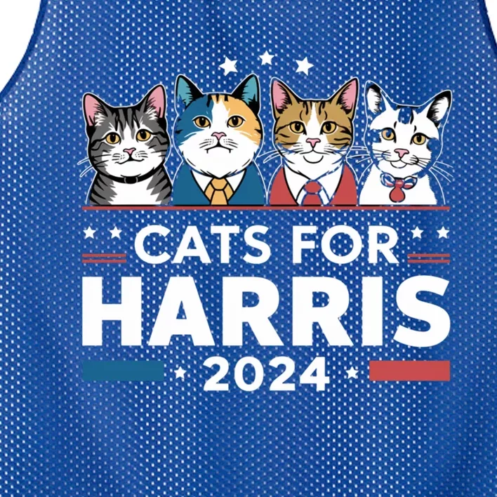 Cats For Harris 2024 Cute Patriotic Cats Meaningful Gift Mesh Reversible Basketball Jersey Tank