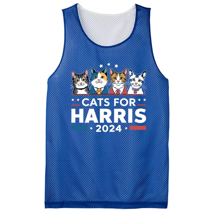 Cats For Harris 2024 Cute Patriotic Cats Meaningful Gift Mesh Reversible Basketball Jersey Tank