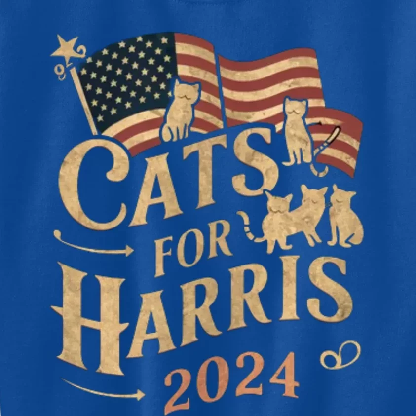 Cats For Harris 2024 Gift Kids Sweatshirt