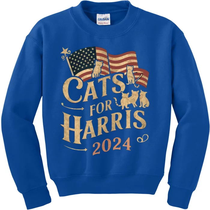 Cats For Harris 2024 Gift Kids Sweatshirt