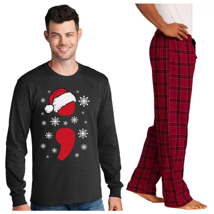 Christmas Funnytal Health Anxiety Depression Project Semicolon Long Sleeve Pajama Set