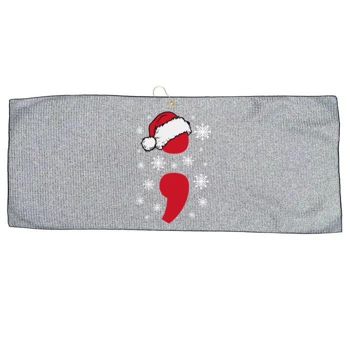 Christmas Funnytal Health Anxiety Depression Project Semicolon Large Microfiber Waffle Golf Towel