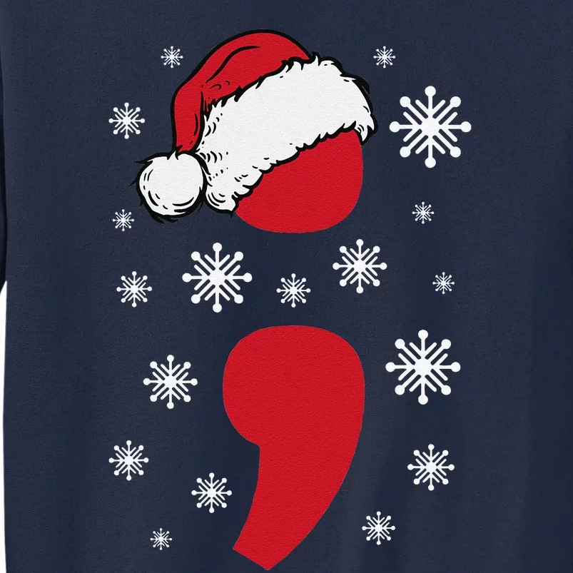 Christmas Funnytal Health Anxiety Depression Project Semicolon Tall Sweatshirt