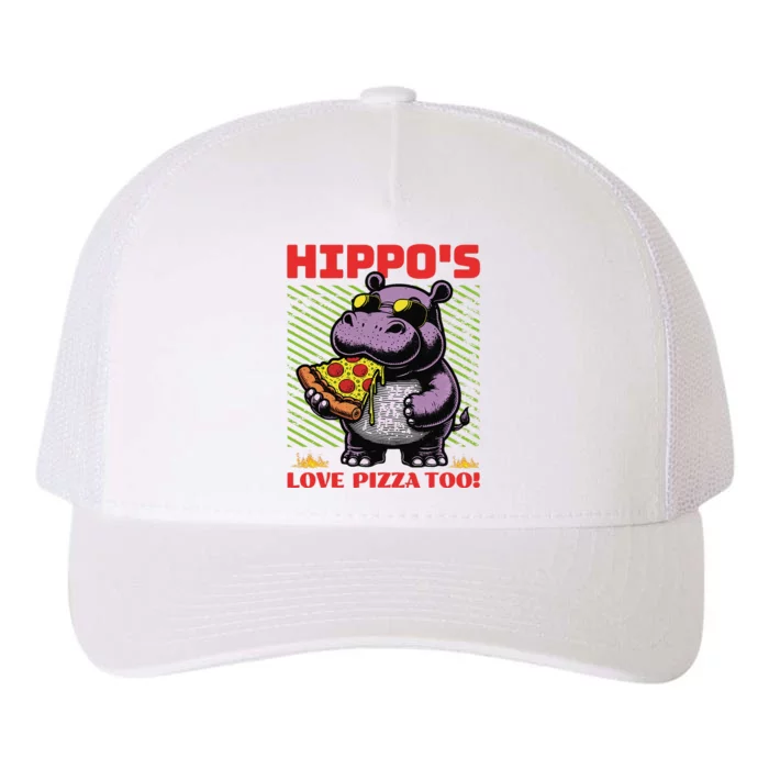 Cute Funny HippoS Love Pizza Too! Yupoong Adult 5-Panel Trucker Hat