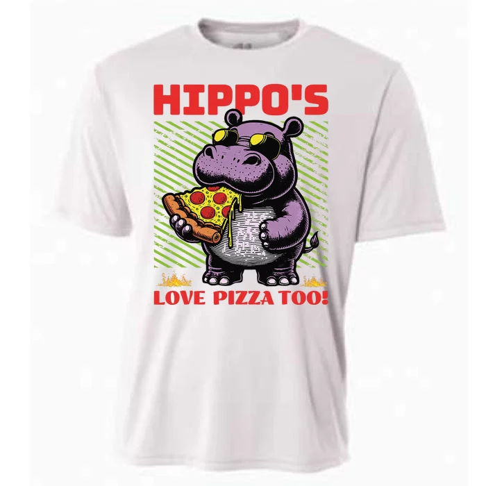 Cute Funny HippoS Love Pizza Too! Cooling Performance Crew T-Shirt