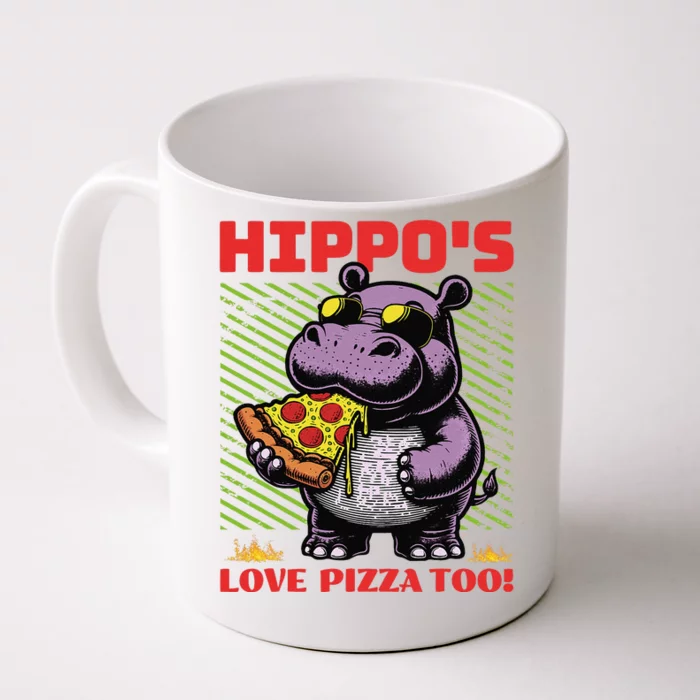 Cute Funny HippoS Love Pizza Too! Front & Back Coffee Mug