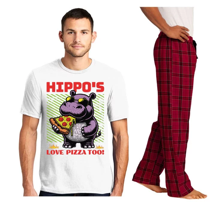 Cute Funny HippoS Love Pizza Too! Pajama Set