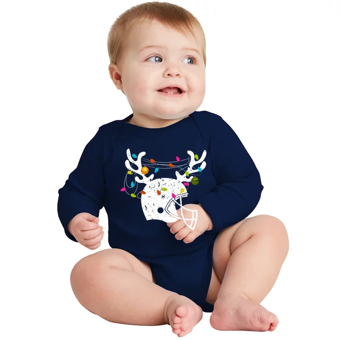 Christmas Football Helmet Xmas Gift Baby Long Sleeve Bodysuit