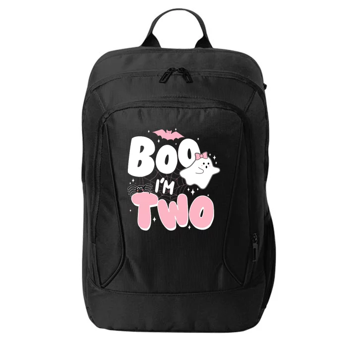 Cute Funny Halloween Boo Im Two Birthday Ghost Girl City Backpack